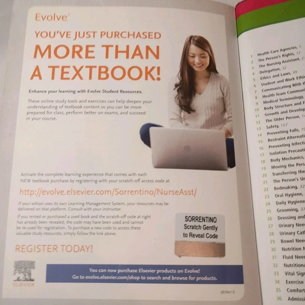 Mosby's Textbook for Nursing Assistants with Unused Code + Matching Work Book VG